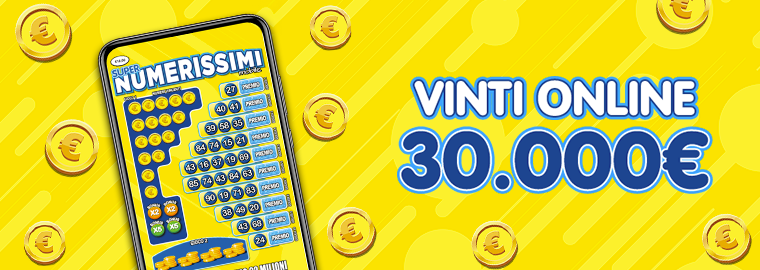 Vincita al Gratta e Vinci online Super Numerissimi: premiato con 30.000€