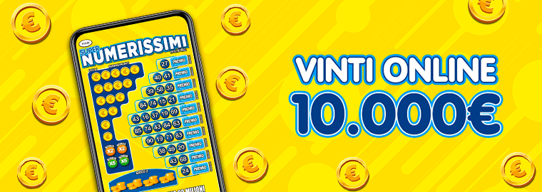 Vincita al Gratta e Vinci online Super Numerissimi: ottenuti 10.000€